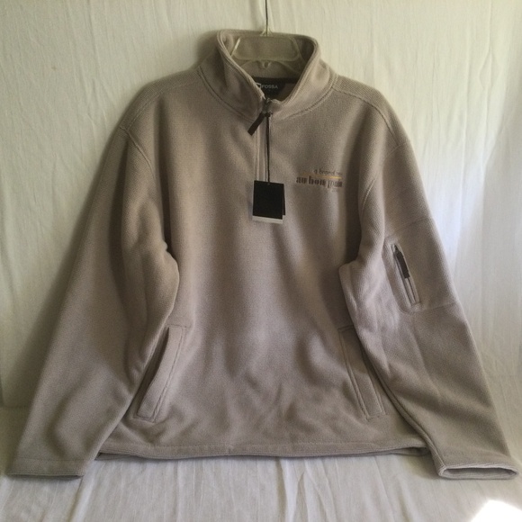 Fossa Waffle Fleece Quarter Zip Pullover Sweatshirt Au Bon Pain Mens L NWT COZY - Picture 1 of 13